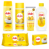 Dalin Baby Care | 6 Pieces Gift Set |  Baby Shampoo | Baby Oil | Baby Powder | Nappy Cream | 56 Baby Wipes | Baby Soap