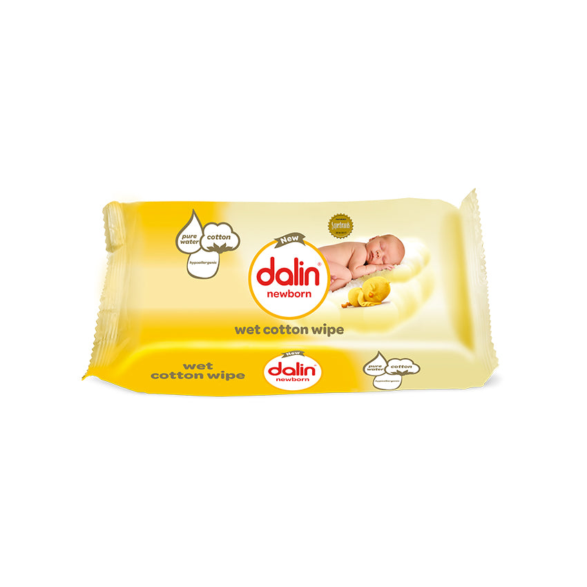 Dalin Newborn Cotton Wet Wipes "480 Wipes" (12 Packs of 40 Wipes)
